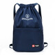 暢印 簡(jiǎn)易束口袋抽繩系帶雙肩背包女舞蹈隊韓版簡(jiǎn)約百搭折疊休閑包 深藍色