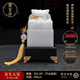 錦呈祥玉石大印章龍頭玉璽擺件辦公室裝飾品老板辦公桌創(chuàng)意擺件定制 龍頭玉璽白玉石8cm附證書(shū)
