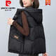 皮爾卡丹（pierre cardin）羽絨馬甲女冬季外穿2026新款輕薄白鴨絨加厚時(shí)尚洋氣媽媽背心馬夾 黑色  3XL 建議140-155斤