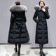 奧豚秋冬新款韓版過(guò)膝大毛領(lǐng)白鴨絨加厚羽絨服女中長(cháng)款外套 灰毛 3XL