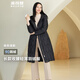 波司登（BOSIDENG）輕薄鵝絨羽絨服女中長(cháng)90絨收腰顯瘦商務(wù)通勤保暖連帽外套 【店長(cháng)推薦】黑色8056 M 165/88A
