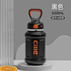 希樂(lè )（cille）保溫杯男士大容量不銹鋼水杯子運動(dòng)吸管水瓶女學(xué)生戶(hù)外保冷健身杯 黑色【帶吸管/提手/鎖扣】620ml