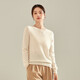 春竹100%山羊絨春季新款舒適百搭基礎款圓領(lǐng)針織打底毛衣上衣女羊絨衫 白色 XL 105CM