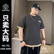 素行者高品質(zhì)夏季大碼潮牌胖子T恤男士加肥加大碼男裝t恤胖子短袖衣服男 T1506深灰色刺繡字母 7XL (275-300斤)