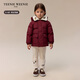 Teenie Weenie  Kids小熊童裝冬季男女寶寶仿羊羔絨翻領(lǐng)三防羽絨服 酒紅色 110 cm