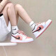 NIKE耐克aj1板鞋男女情侶春夏季新款低幫舒適防滑耐磨籃球鞋子女鞋 白粉黑 橘粉DM8960-801（GS款） 38.5