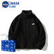 NASALIKE羊羔絨棉服羊羔毛外套男秋冬新款棉服寬松立領(lǐng)搖粒絨加肥加保暖棉 黑色 L 【建議130-145斤】