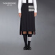 THOM BROWNE[TB]湯姆布朗女士四條紋羊毛過膝百褶裙半身裙 海軍藍(lán)色 38