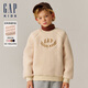 Gap【大小童同款】男女童仿羊羔絨加厚衛衣上衣646064 淺卡其 120 cm (6-7歲) 亞洲尺碼