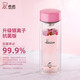 希諾（HEENOOR）雙層玻璃杯家用女士帶濾網(wǎng)個(gè)性潮流清新花茶杯隔熱防燙便攜水杯 升級抗菌版-水晶粉300ml