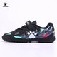 卡爾美（KELME）足球鞋青少年TF碎釘比賽球鞋透氣學(xué)生防滑耐磨足球鞋 黑色 35 