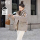 絲柏舍學(xué)院風(fēng)羽絨服2025冬季新款女裝寬松款連帽撞色格紋上衣