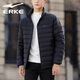 鴻星爾克（ERKE）輕薄羽絨服男士冬季新款短款保暖防寒外套時(shí)尚簡(jiǎn)約立領(lǐng)鴨絨上衣潮 正黑 2XL(體重155-175斤)