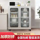 安定家304不銹鋼餐邊柜廚房碗柜櫥子家用多層可移動(dòng)鍋具收納柜置物柜