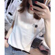 妃麗慕尚（FEILIMUSHANG）一體銀狐絨白色打底衫女保暖內搭秋冬季小個(gè)子加絨加厚長(cháng)袖t恤潮 203小豬-白色 M 建議108斤以?xún)? title=