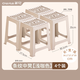 茶花（CHAHUA）茶花塑料凳子時(shí)尚創(chuàng  )意椅凳加厚方凳型塑料條紋中凳兒童凳 【疊加存放】4只裝淺咖色-高35cm