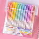 創(chuàng  )易【免費刻名字】可擦熒光筆學(xué)生記號筆 彩色劃重點(diǎn)手賬專(zhuān)用筆多色淡色系 熒光標記筆彩色筆做筆記 12色套裝