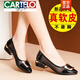 卡帝樂鱷魚（CARTELO）真皮低跟單鞋女2025夏季新款平底尖頭女鞋軟底鏤空透氣網(wǎng)紗涼鞋女 黑色 39