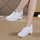 OTMX 運動(dòng)休閑鞋女厚底內增高女鞋子百搭顯瘦秀氣小白鞋2025新款板鞋 白黑單款 37