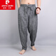 皮爾卡丹（pierre cardin）皮爾卡丹品牌新款復(fù)古亞麻哈倫褲男士棉麻休閑褲寬松潮男小腳褲 灰色 2XL