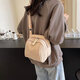 酷達妮上班雜物運動(dòng)休閑手機斜挎小包包女士新款輕便貝殼包帆布包 卡其色