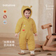 babylove嬰兒連體衣冬季加厚夾棉寶寶連帽哈衣保暖外出服造型棉服 藤黃 73cm