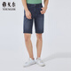 雅戈爾（YOUNGOR）褲子男士季中青年男牛仔褲短褲休閑短褲商場(chǎng)同款 藏青 33 175/82A