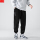 閃爆特大碼300斤休閑褲男秋冬加肥加大碼寬松彈力運動(dòng)小腳褲特大號男裝胖子肥佬休閑束腳長(cháng)褲10XL 黑色 9XL建議280-300斤