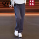 QVI高端品牌 休閑闊腿褲女2025春秋新款高腰垂感寬松直筒香蕉長褲 灰色 3XL