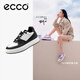 愛步（ECCO）板鞋女 倪妮同款增高厚底輕盈透氣百搭拼色休閑鞋 街頭ACE856823 黑色/灰白色85682350020 38