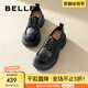 百麗（Belle）百搭牛津鞋女通商場(chǎng)同款通勤厚底小皮鞋B1Q1DCM4 黑色 38 (240mm)