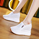 萊然休閑內增高女鞋子10cm高跟透氣網(wǎng)面運動(dòng)小白鞋2026春夏新款樂(lè )福鞋 白孔 38