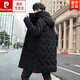 皮爾卡丹（pierre cardin）冬季國潮中長(cháng)款羽絨服男加厚青年高中學(xué)生胖子加肥加大碼外套潮 黑色 主圖款 5XL 210-240斤