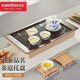 金灶（KAMJOVE）小巧塑料功夫茶道托盤(pán) 家用辦公戶(hù)外多用小茶盤(pán)泡茶茶具配件L-158 【快速瀝水 清洗方便】棕色款