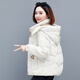 啄木鳥(niǎo)棉服女冬季新款高檔時(shí)尚百搭減齡顯瘦連帽棉衣外套女時(shí)尚洋氣棉襖 白色 L (建議105-120斤)