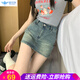 歐貝汐辣妹設(shè)計感牛仔裙 高腰半身裙包臀裙短裙 帶內(nèi)襯 藍色 M