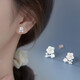 銀瑜 森系櫻花S925銀針耳釘女小眾時尚氣質(zhì)耳飾女士生日禮物送女友 櫻花銀耳釘
