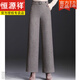 恒源祥毛呢直筒褲女高腰垂感2025新款秋冬休閑加厚寬松顯瘦直筒褲子韓版 卡其色 偏深 2XL 建議130-145斤