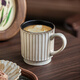 悠瓷（youcci） 歐式豎紋浮雕大號馬克杯家用陶瓷水杯個(gè)性復古咖啡杯大容量杯子 浮雕豎紋套筒杯-洛特