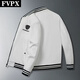 FVPX輕奢高檔品牌新款春秋冬歐洲站潮牌飛行員夾克外套男刺繡棒球服 3602白色 -薄款 L (105-120斤)