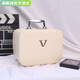 葉余化妝包2025風(fēng)高顏值便攜旅行化妝箱品收納盒時(shí)尚輕奢防水 米白色V小號單層