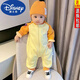 迪士尼（Disney）加絨保暖純棉男女寶寶連體衣春裝秋冬季新生幼童嬰兒衣服睡衣外套 黃色彩虹熊 加絨 100