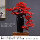 樸記 禪意新中式仿真迎客松藝術(shù)品擺件客廳酒店玄關(guān)辦公桌軟裝室內(nèi)創(chuàng)意陶瓷盆景家居根雕桌面裝飾品 紅楓葉組合