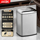 AKBK不銹鋼茶水桶垃圾桶8L砂鋼銀茶渣桶儲水桶干濕分離茶葉廢水桶 
