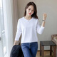 星盛榮純色打底衫女春秋新款純棉長(cháng)袖t恤內搭上衣韓版寬松秋衣圓領(lǐng)簡(jiǎn)約 白色長(cháng)袖圓領(lǐng) XL，120-140斤