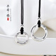 S999足銀原創(chuàng  )設計實(shí)心銀平安扣項鏈復古情侶一對男女掛件吊墜禮物 實(shí)心小號女款一條：約3.75g