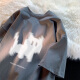 ABXA短袖t恤男士夏季新款纯棉美式上衣服五分宽松情侣半袖休闲体恤衫 小猫深灰色 XL（建议120-140斤优先发货）