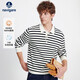 納維凱爾意大利小帆船25年新款男條紋POLO領(lǐng)針織衫條紋全棉毛衣1344025504