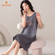 多拉美睡裙女夏純棉背心簡(jiǎn)約套頭休閑睡衣可外穿夏季薄款女士家居服 3XL