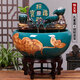 貝拉緣景德鎮(zhèn)陶瓷魚缸客廳噴泉桌面流水魚缸小型家用循環(huán)魚缸養(yǎng)魚盆 孔雀藍特大號直徑50cm+進寶+底座